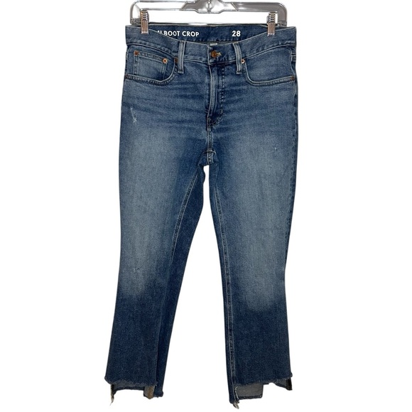 J.Crew Demi Boot crop zipper fly step hem size 28 - Picture 1 of 13
